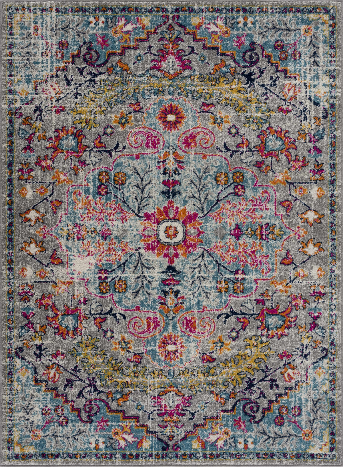 Hauteloom Delanson DLNS Teal Machine Made Polypropylene Rug
