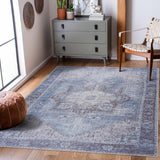 Hauteloom Pays PYS Sky Blue Machine Made Cotton Rug