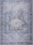 Hauteloom Pays PYS Sky Blue Machine Made Cotton Rug