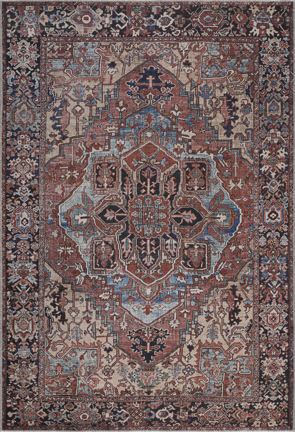 Hauteloom Neyland Washable NEYW Bright Red Machine Made Polyester Rug