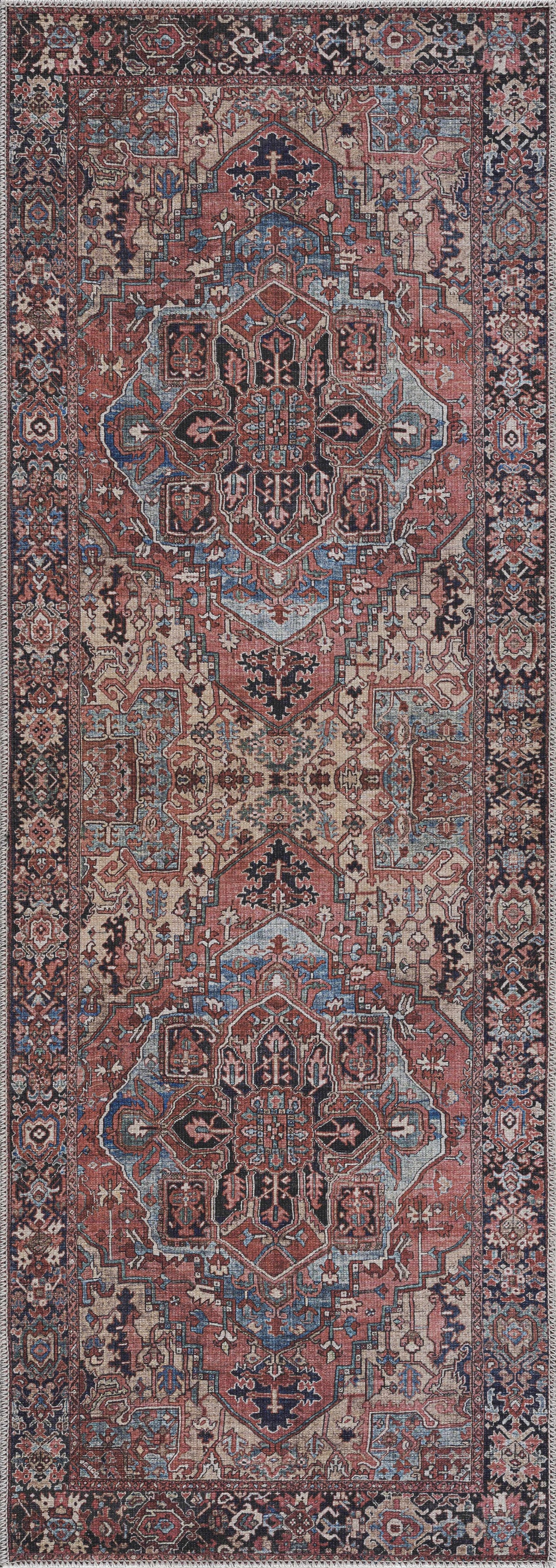 Hauteloom Neyland Washable NEYW Bright Red Machine Made Polyester Rug