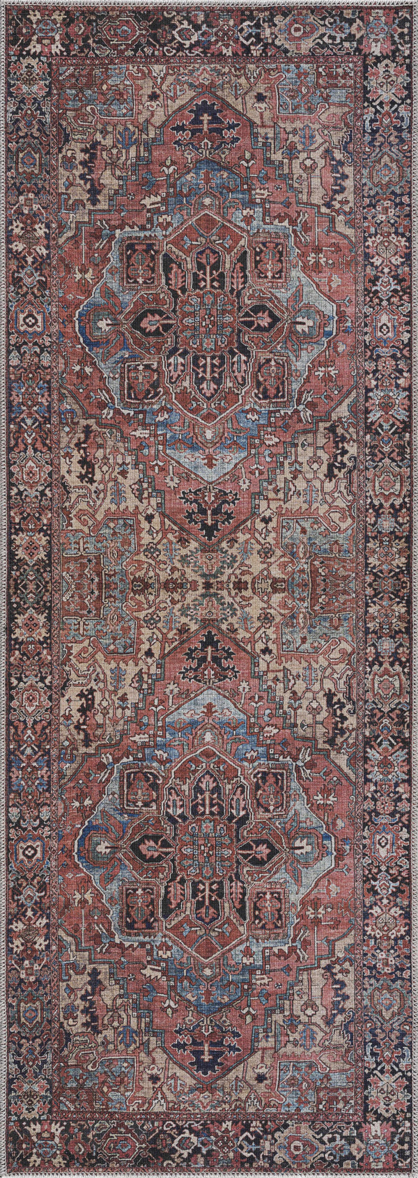 Hauteloom Neyland Washable NEYW Bright Red Machine Made Polyester Rug