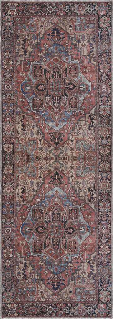 Hauteloom Neyland Washable NEYW Bright Red Machine Made Polyester Rug