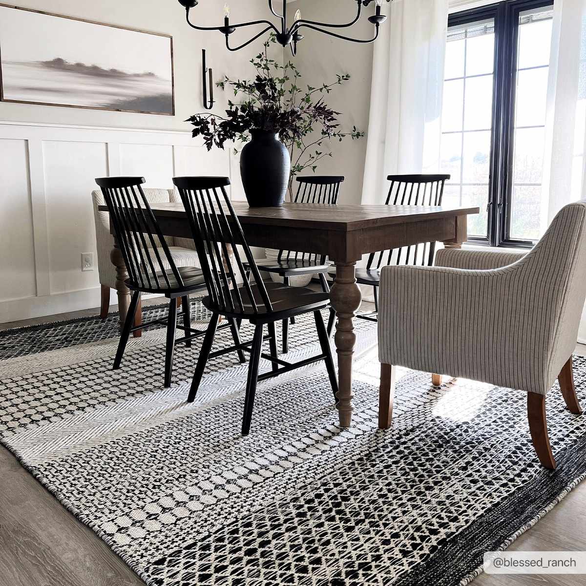 Hauteloom Tideswell TIDE Black Woven/Flatwoven Wool Rug