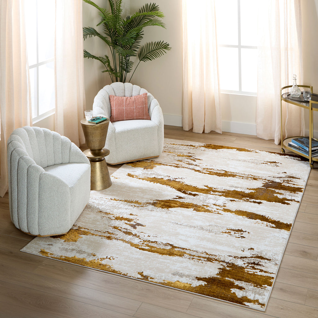lavin sibel u7001 gold rug