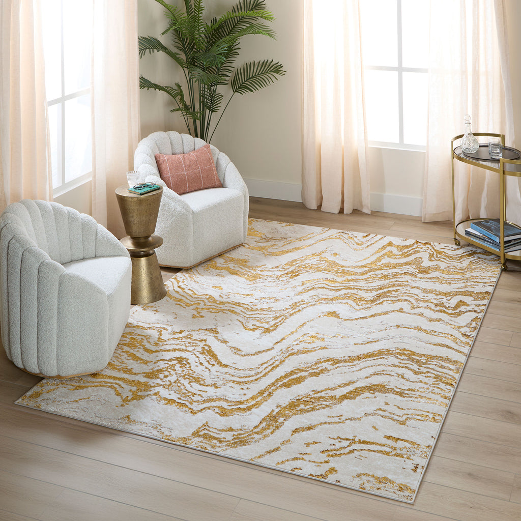 lavin sibel u7005 gold rug
