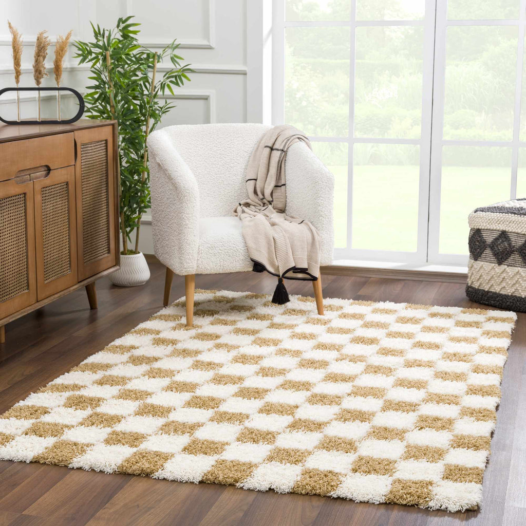 Hauteloom Atira SUSGATIRBA1 Mustard Machine Made Polypropylene Rug