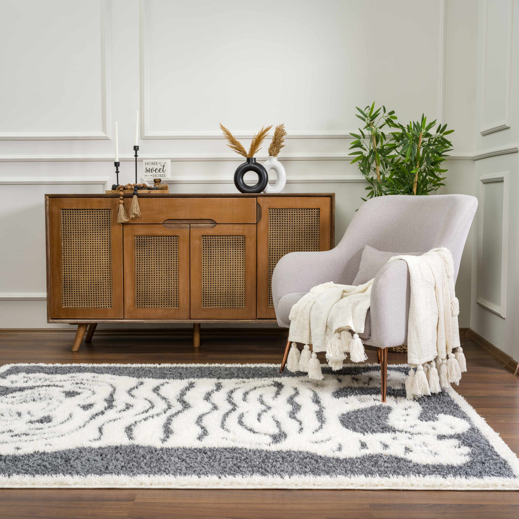 Hauteloom Zane HRDOZANEPA2 Cream Machine Made Polyester Rug