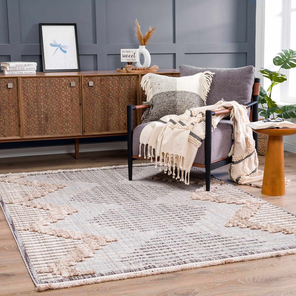 Hauteloom Maulawin MAULA Charcoal Machine Made Polyester Rug