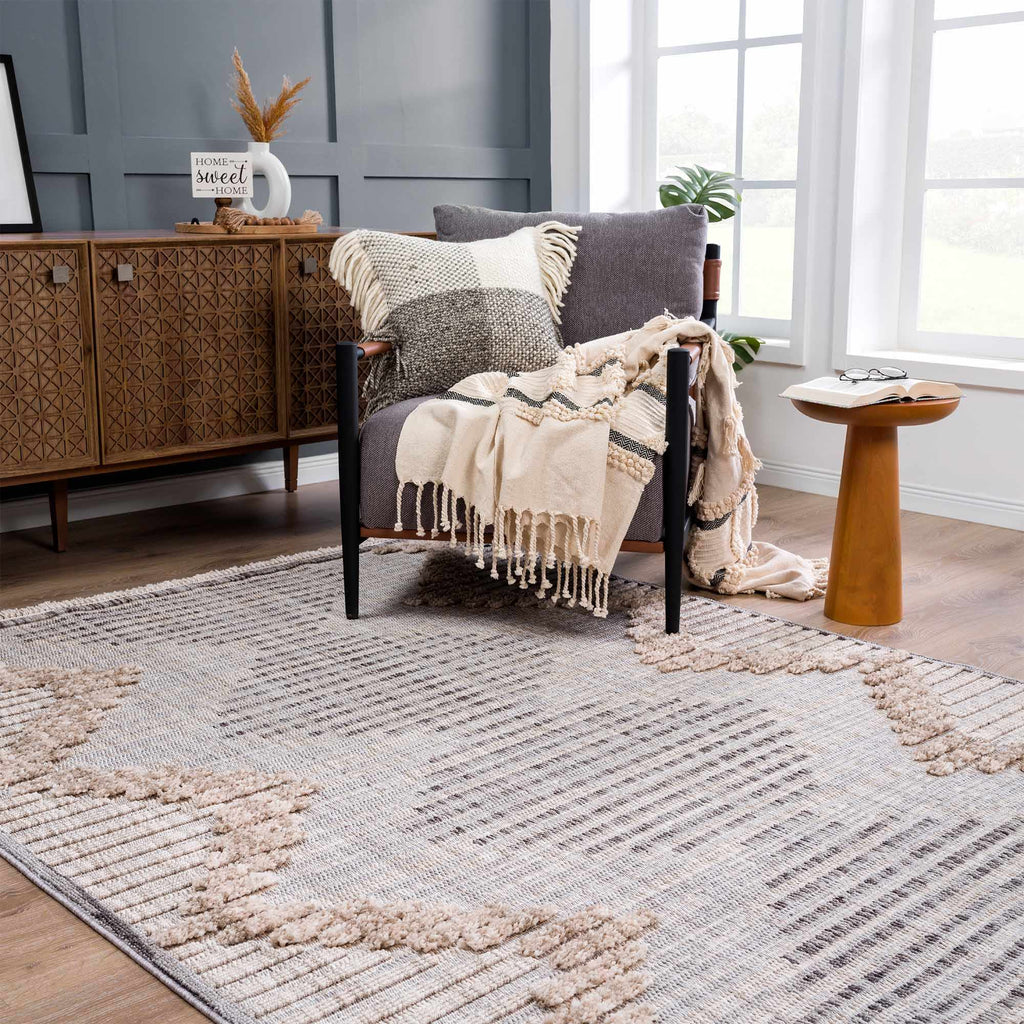 Hauteloom Maulawin MAULA Charcoal Machine Made Polyester Rug