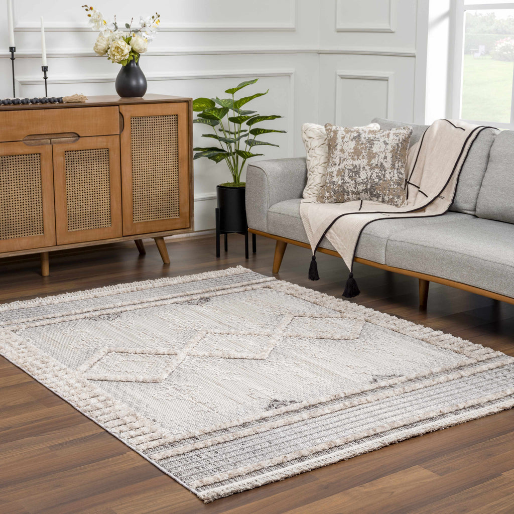 Hauteloom Amaga AMAGA Charcoal Machine Made Polyester Rug
