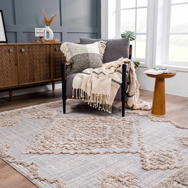 Hauteloom Ampusungan AMPU Charcoal Machine Made Polyester Rug