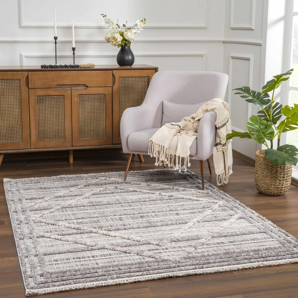 Hauteloom Barurao BARU Charcoal Machine Made Polyester Rug