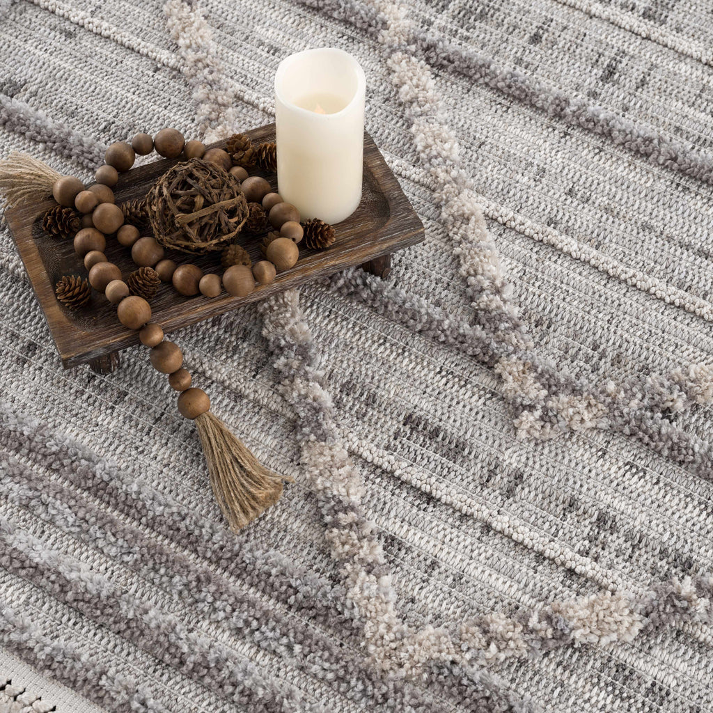 Hauteloom Barurao BARU Charcoal Machine Made Polyester Rug
