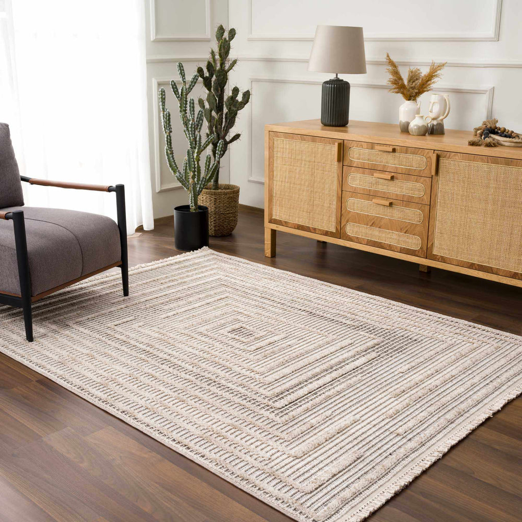 Hauteloom Lunao LUNAO Charcoal Machine Made Polyester Rug