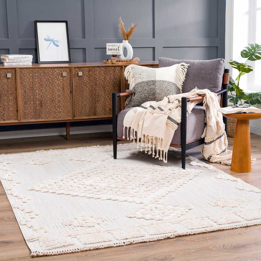 Hauteloom Rosales RSLS Cream Machine Made Polyester Rug