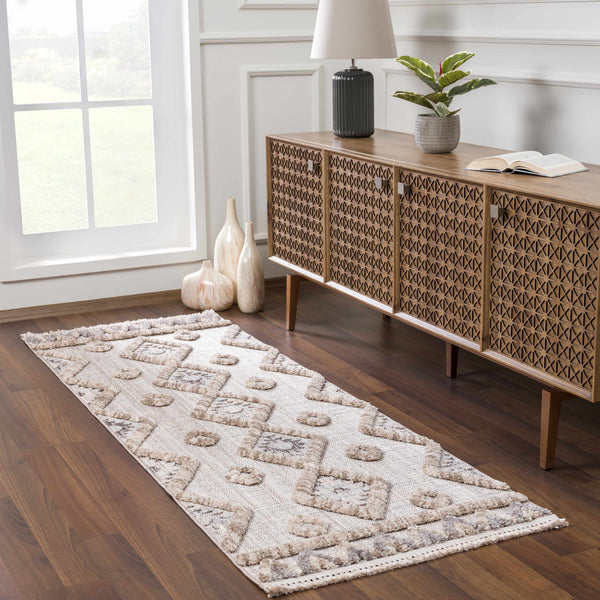 Hauteloom Serkomen HZRZSERKOA1 Gray Machine Made Polyester Rug