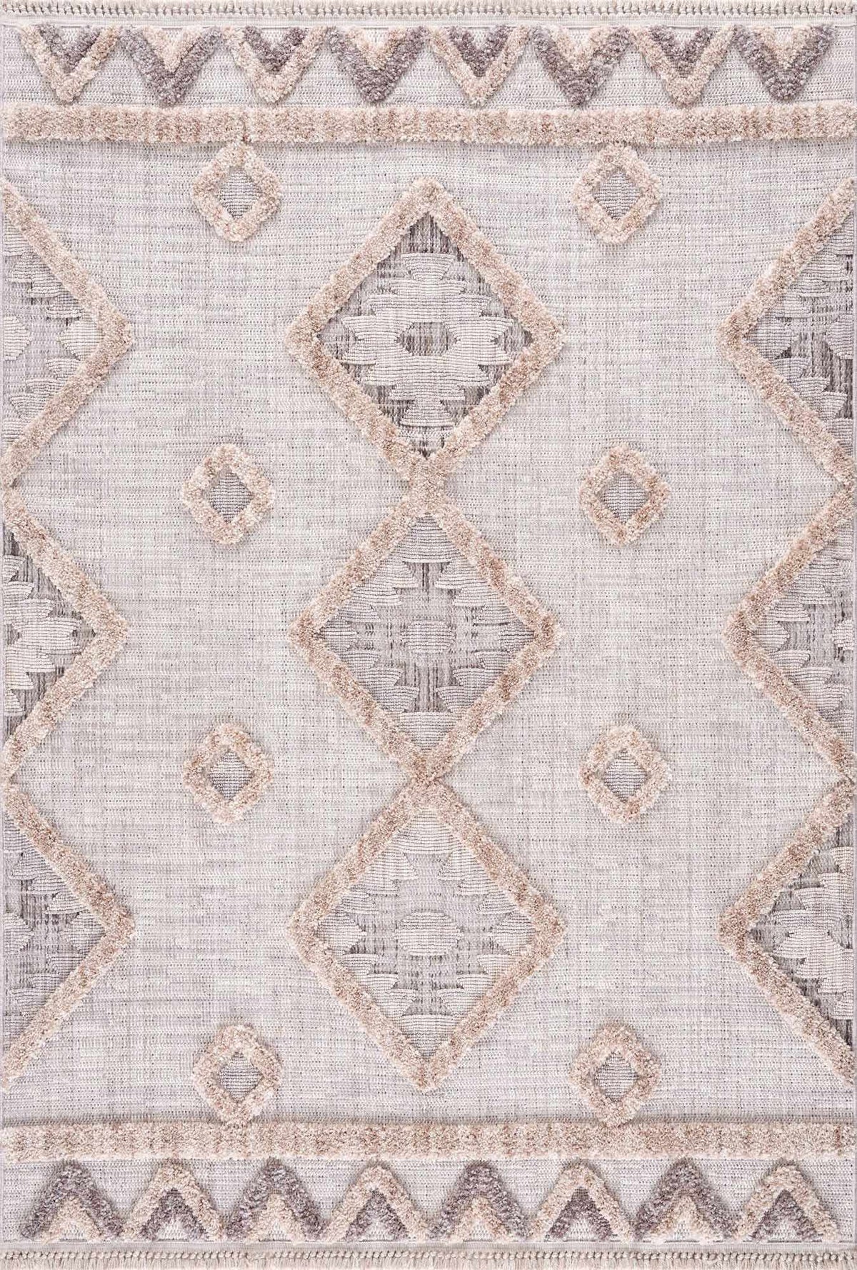 Hauteloom Serkomen HZRZSERKOA1 Gray Machine Made Polyester Rug