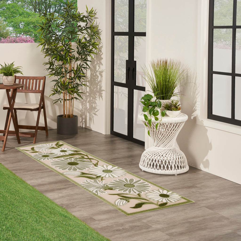 nourison aloha alh33 ivory green rug