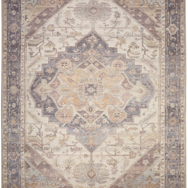 nourison vintage washables vws13 ivory purple rug