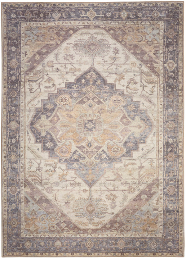nourison vintage washables vws13 ivory purple rug
