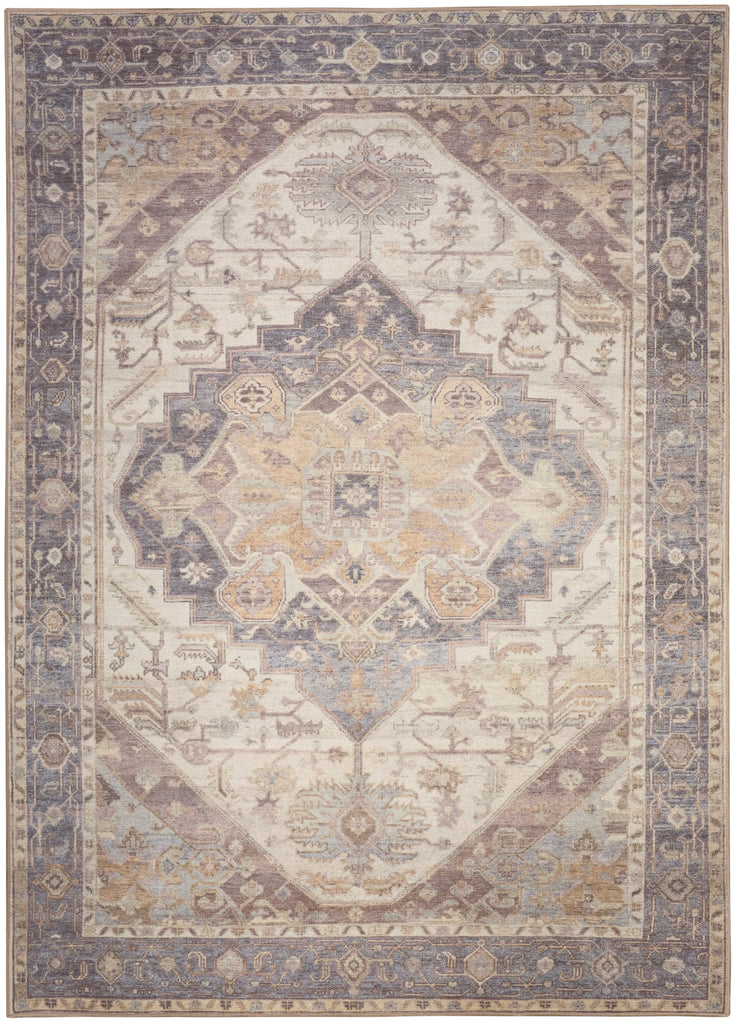nourison vintage washables vws13 ivory purple rug