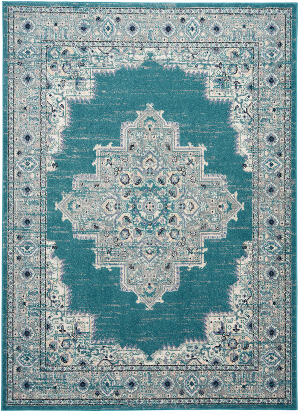 nourison passion psn03 turquoise grey rug