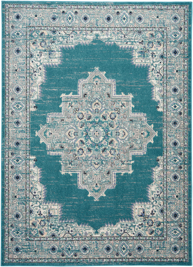 nourison passion psn03 turquoise grey rug