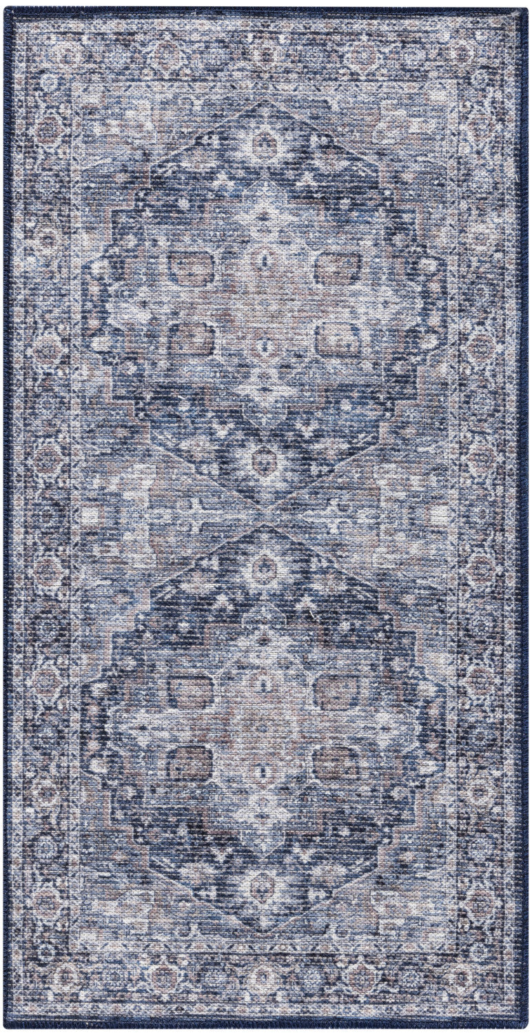 nourison new concept washables sr101 ivory navy rug