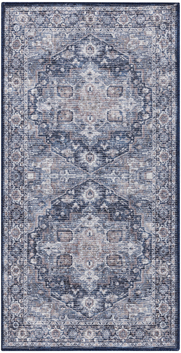 nourison new concept washables sr101 ivory navy rug