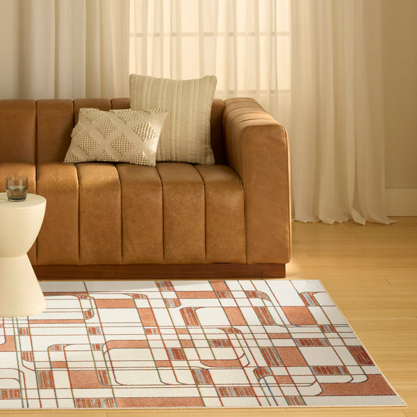 nourison nordic nrc17 ivory rust rug