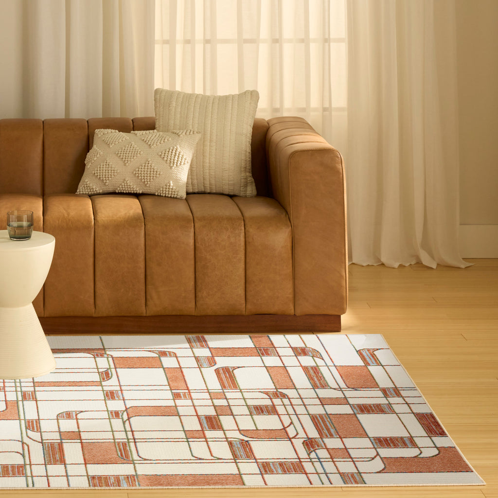 nourison nordic nrc17 ivory rust rug