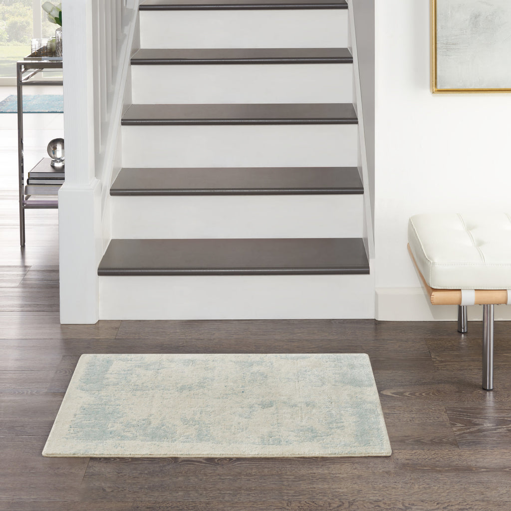nourison harmony hay02 ivory aqua rug