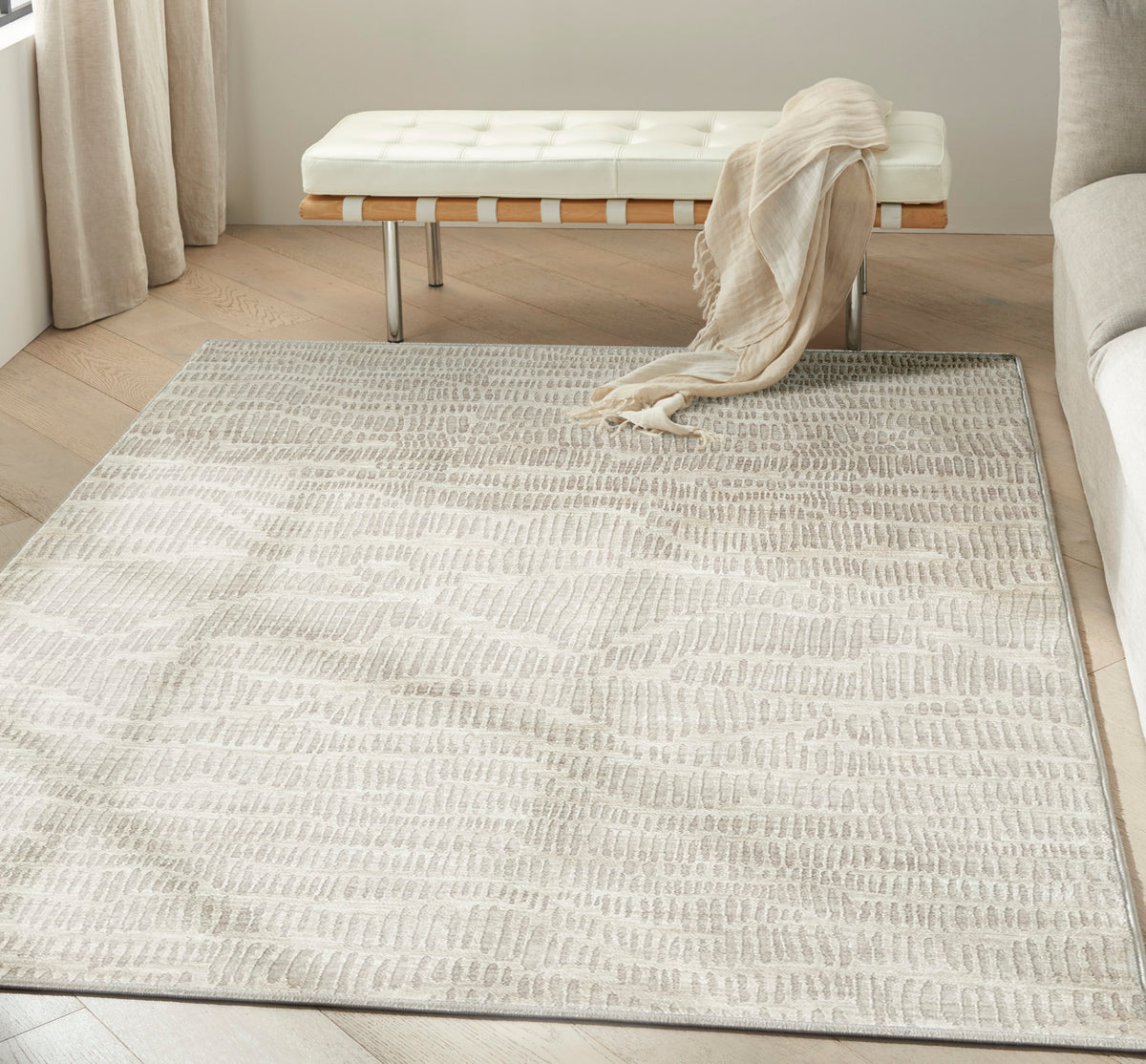 nourison ck079 notes not01 ivory silver rug