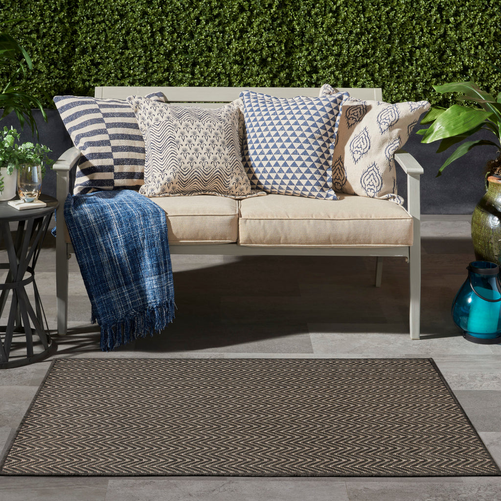 nourison horizon indoor outdoor hoz02 charcoal rug