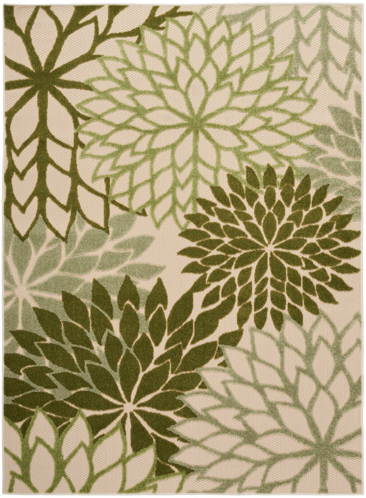 nourison aloha alh05 ivory green rug