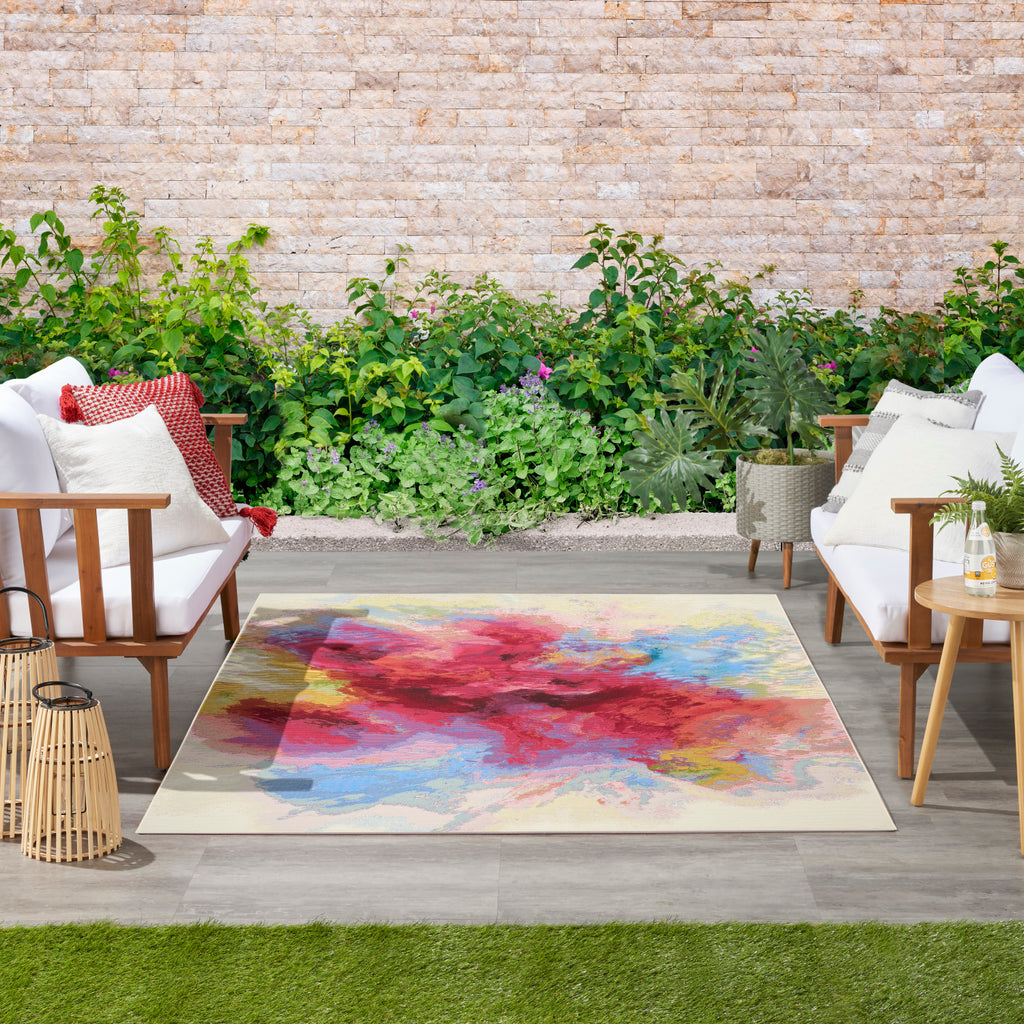 nourison color splash csp08 ivory multicolor rug