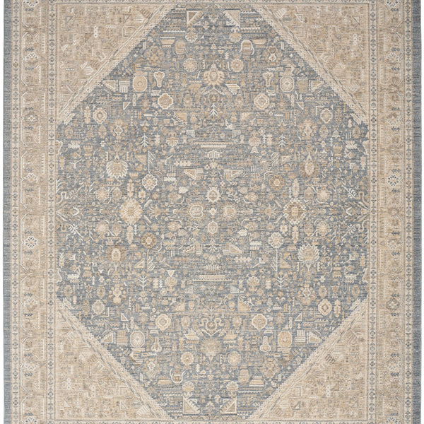 nourison retreat ret03 ivory blue rug