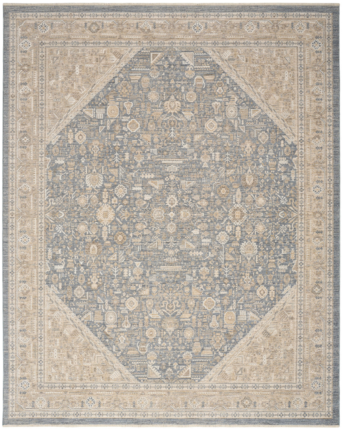 nourison retreat ret03 ivory blue rug