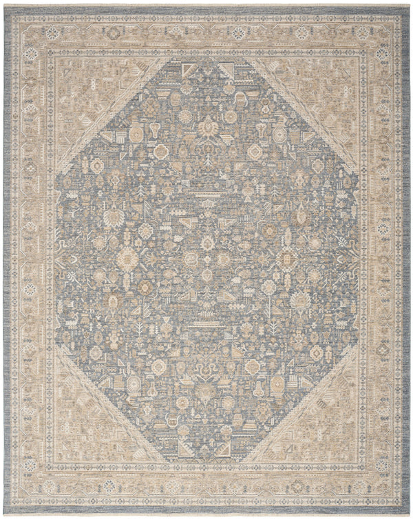 nourison retreat ret03 ivory blue rug
