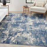 nourison grafix grf38 navy blue rug