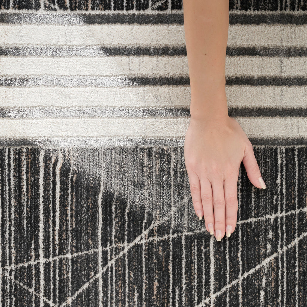nourison desire dsr01 charcoal silver rug