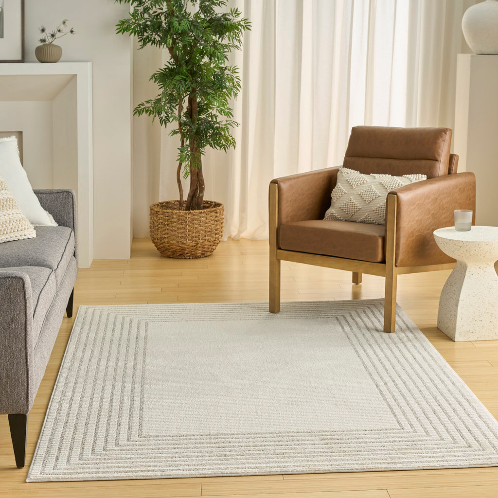 nourison ivory hues ivh03 ivory grey rug