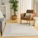 nourison ivory hues ivh03 ivory grey rug