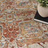 nourison sahar shr06 ivory rust rug