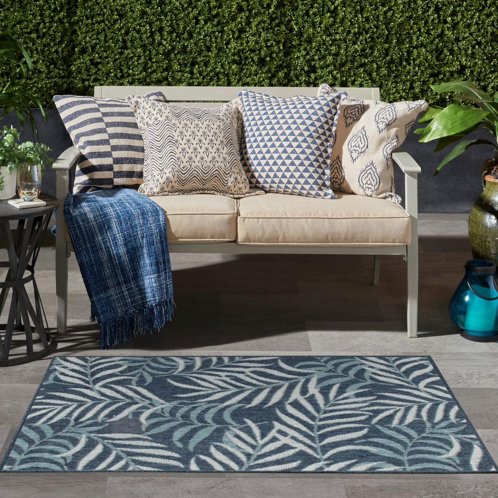 nourison garden oasis goa01 navy rug