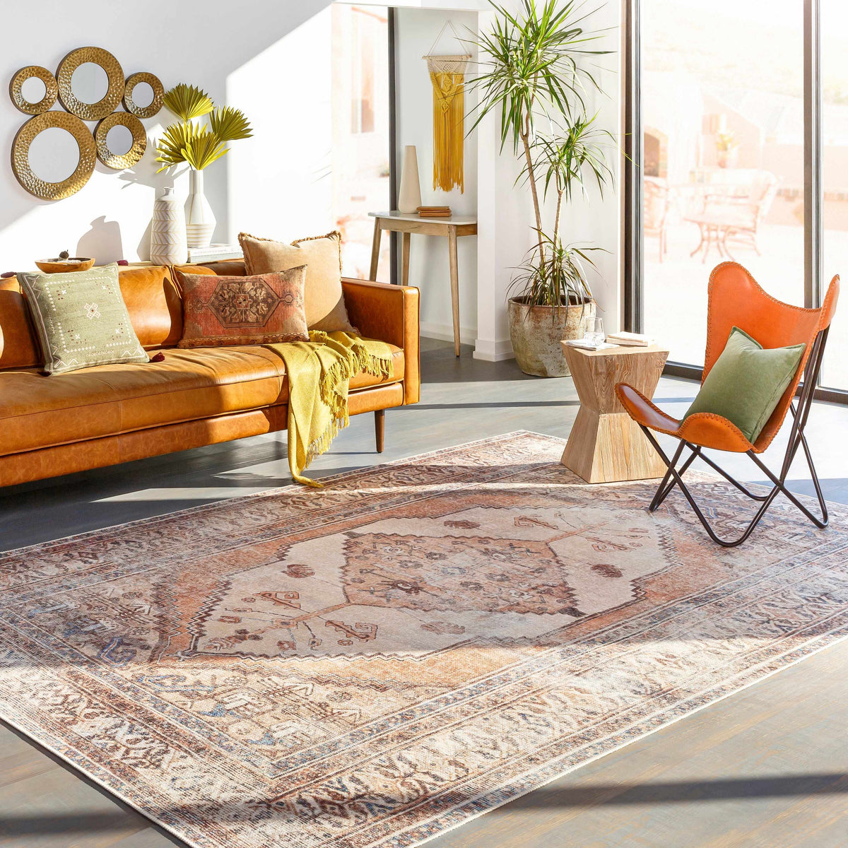 Hauteloom Arncliffe ACCI Orange Machine Made Polyester Rug