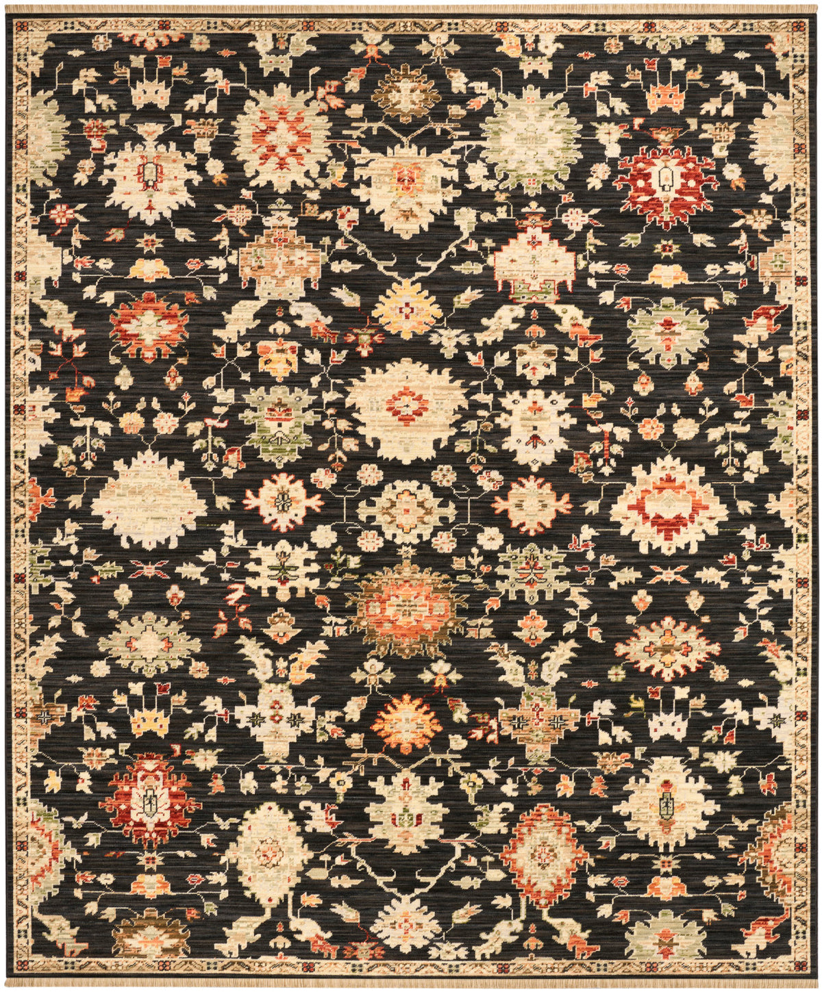 nourison antique bloom anb01 black rug