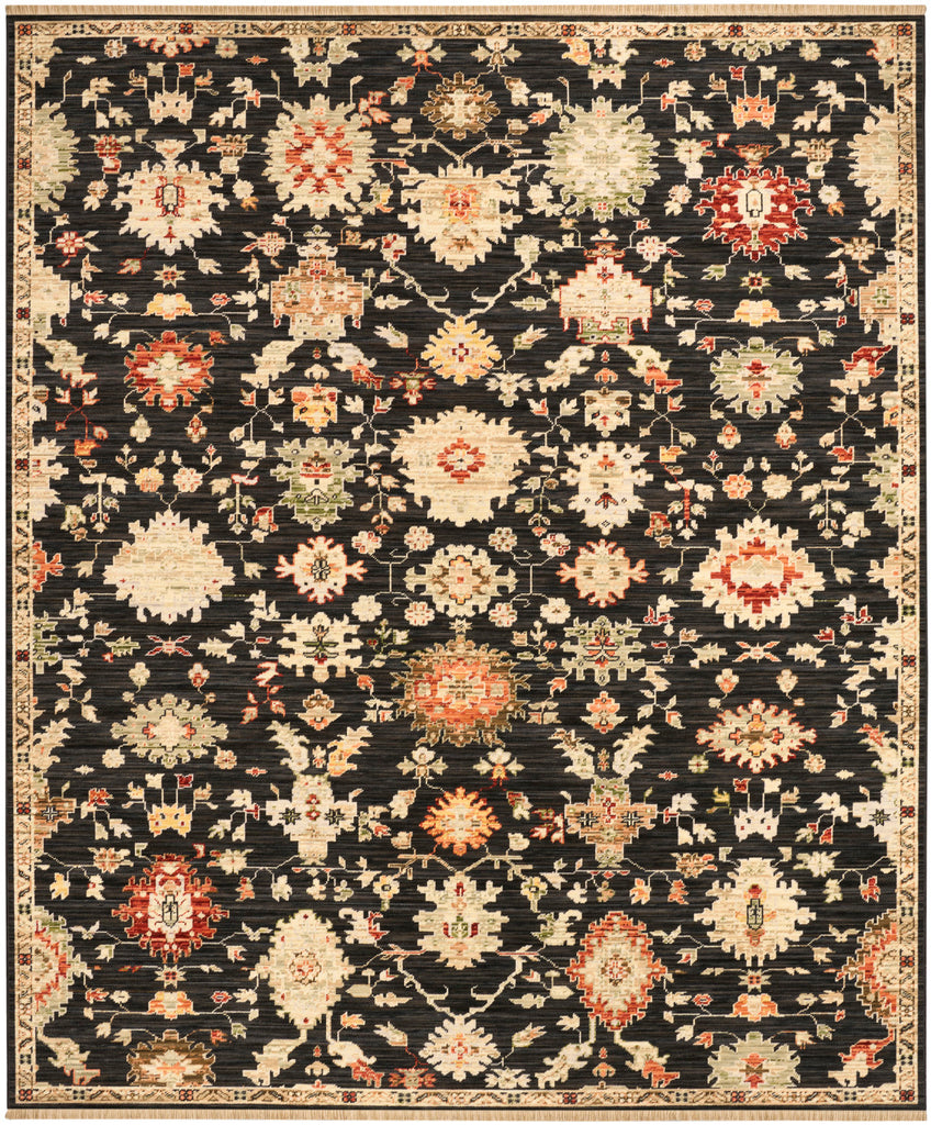 nourison antique bloom anb01 black rug