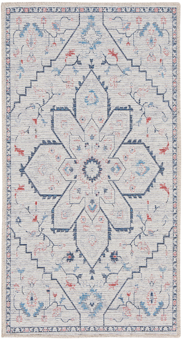 nourison new concept washables sr110 ivory blue rug